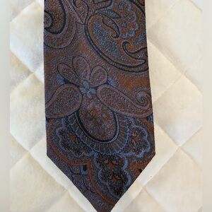 JZ Richards Gallery Collection Best Of Best Blue Brown HandMade Silk Made In Usa